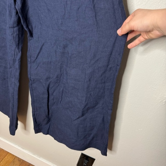NWT MAMÈNE ESSENTIAL LINEN WIDE LEG PANT NAVY BLUE - Picture 2 of 14